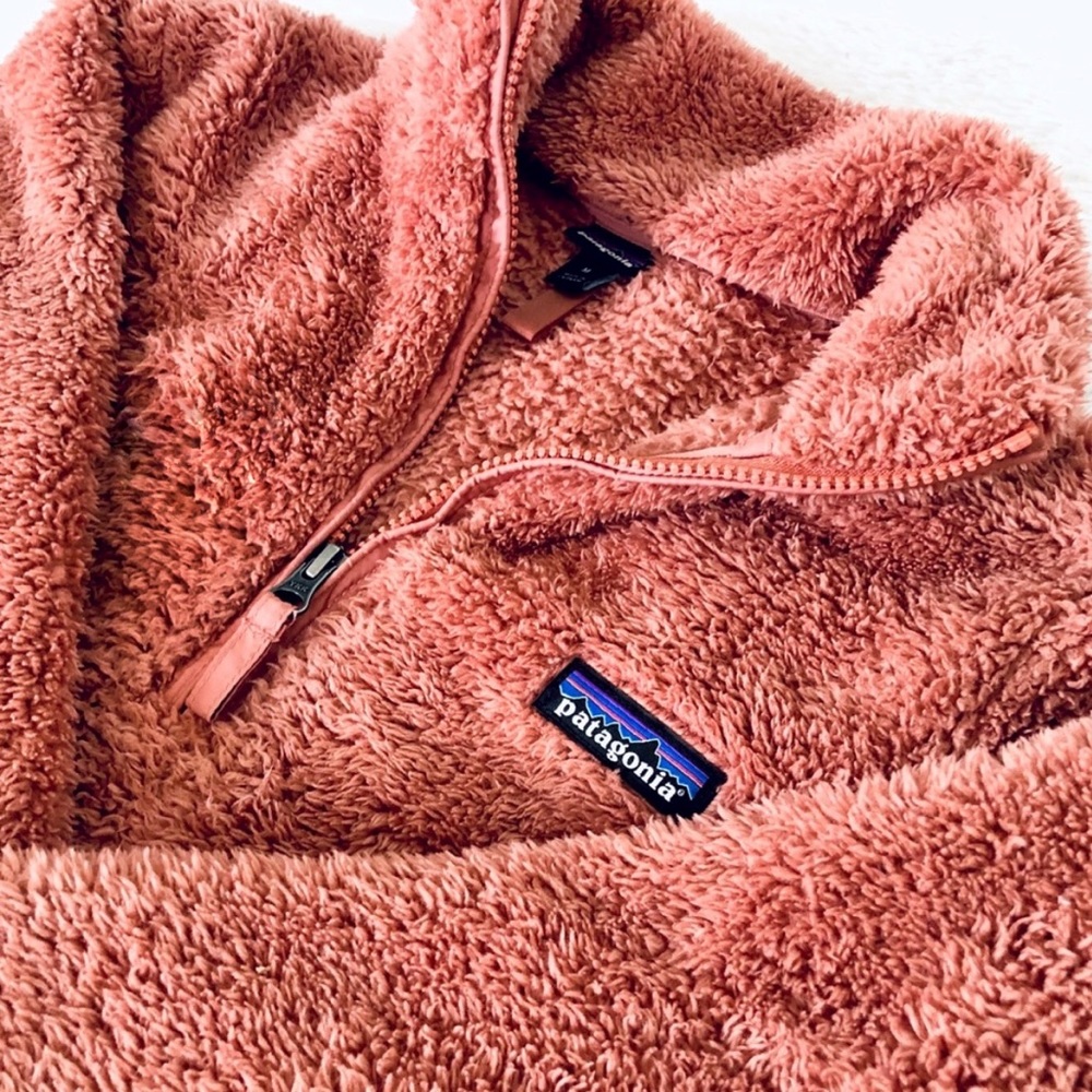Patagonia Los Gatos 1/4 zip Sherpa fleece pullover century pink size large